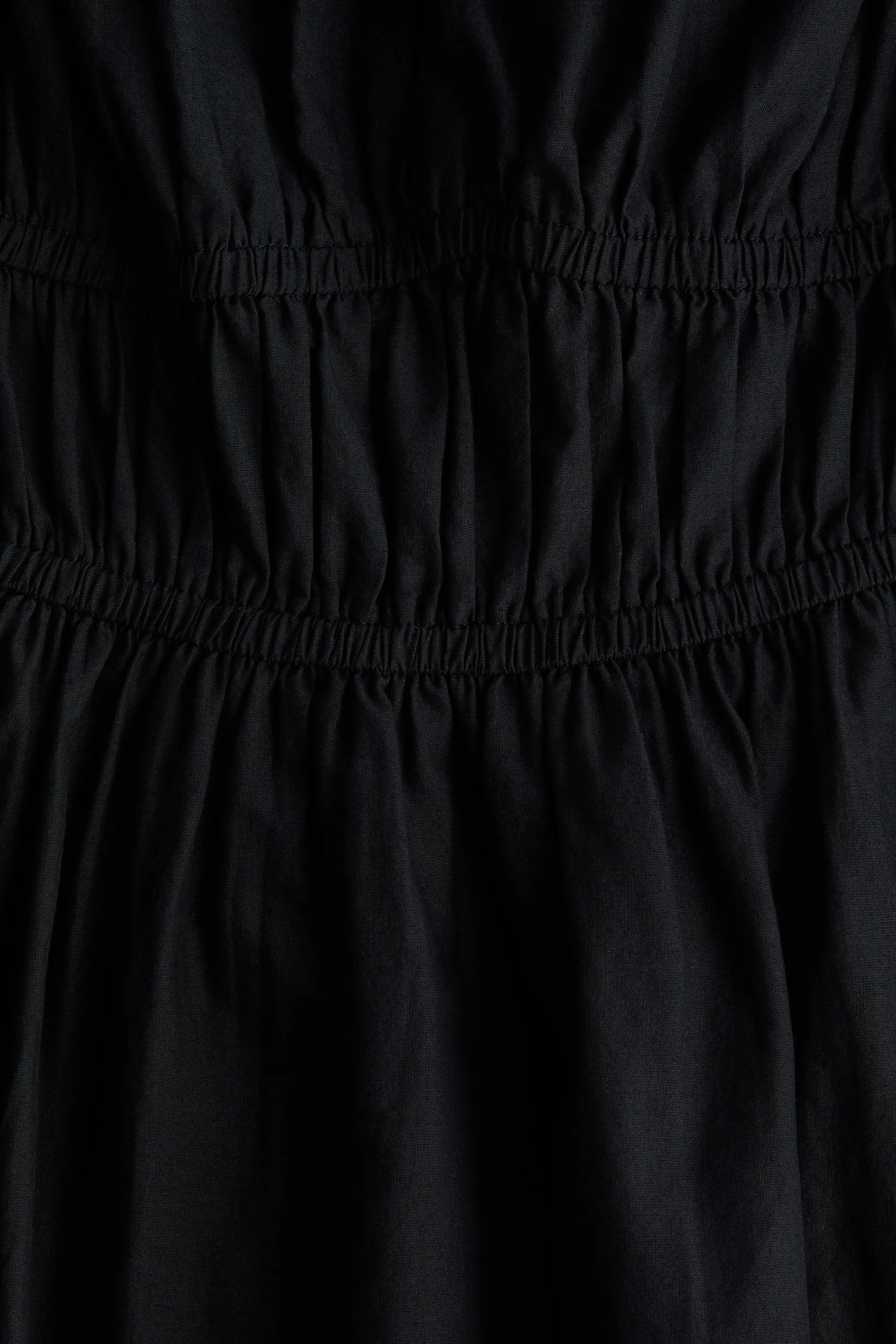 Robe en coton avec jupe à effet boule - Noir