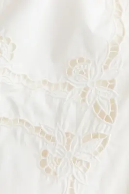 Pantalon ballon avec broderie anglaise - Blanc — photo 4