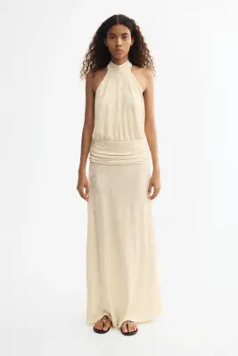 Robe maxi avec dos nu - Jaune pâle — photo 2