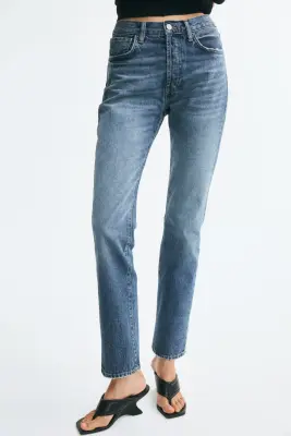 Straight Regular Waist Jeans - Bleu denim clair — photo 1