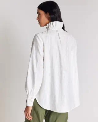 Chemise Leonor rayures vert et écru — photo 5