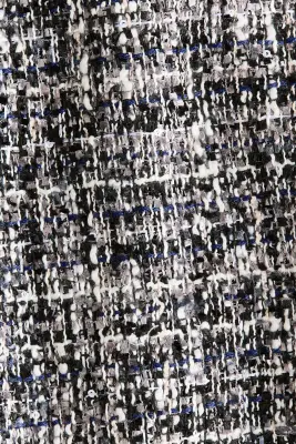 Robe frangée en tissu bouclette - Noir/blanc chiné — photo 4