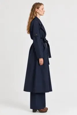 Trench Kab Dark Navy en twill de coton épais — photo 2