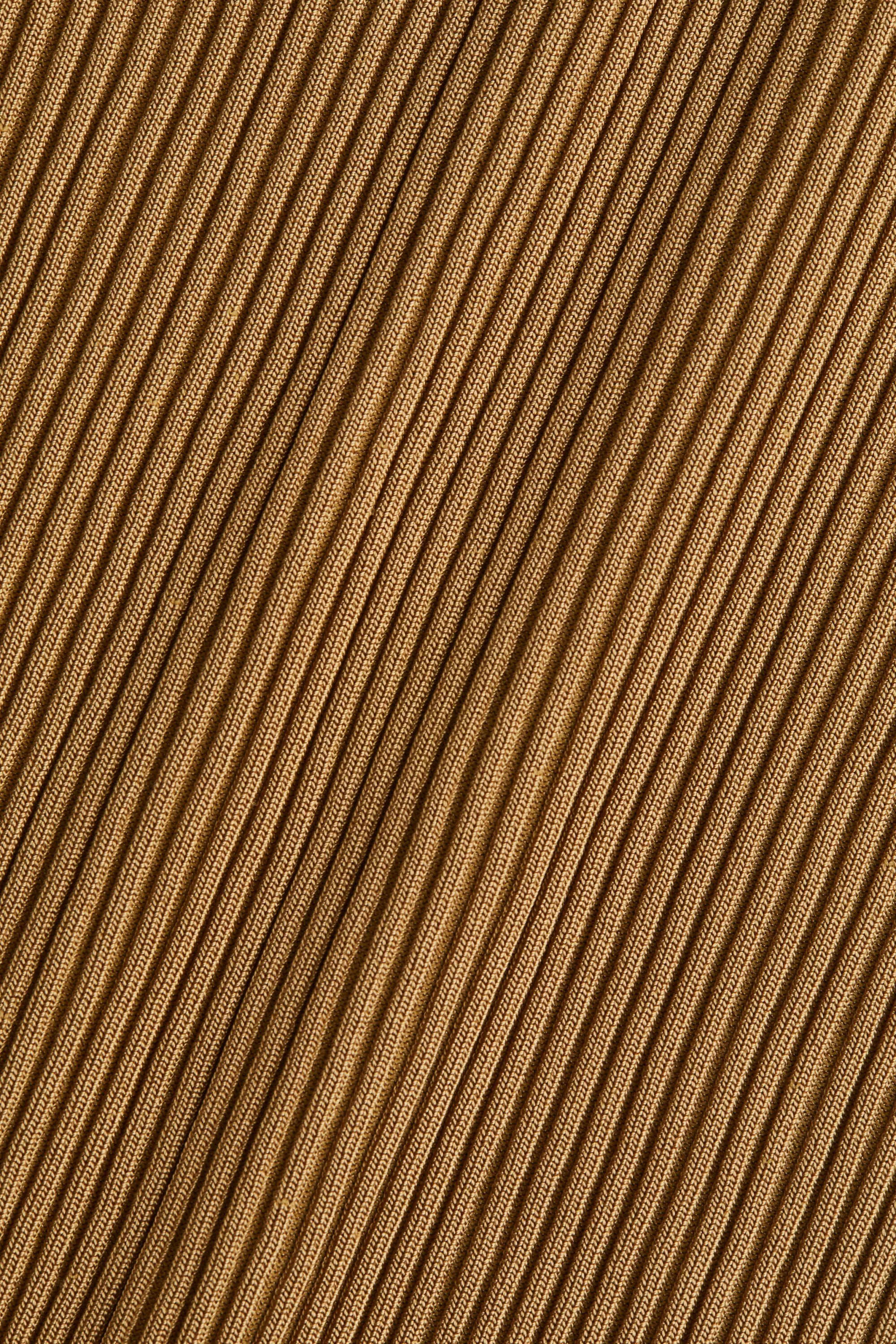 Robe asymétrique en maille côtelée - Beige foncé