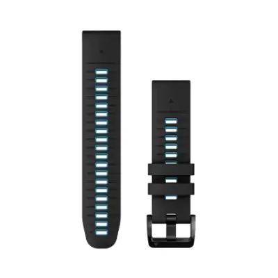 Bracelet de montre Garmin QuickFit 22mm Silicone Noir / Bleu Cirrus 010-13280-05