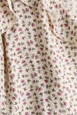 Top volanté à boutons - Rose pâle/fleuri — photo 3