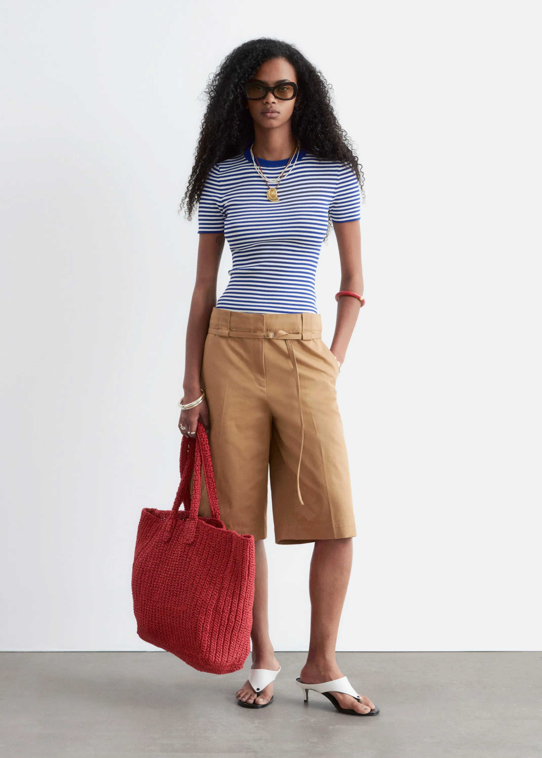 Bermuda ceinturé - Beige foncé