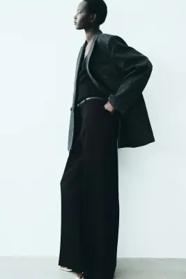 Pantalon chic à jambes larges - Noir — photo 2