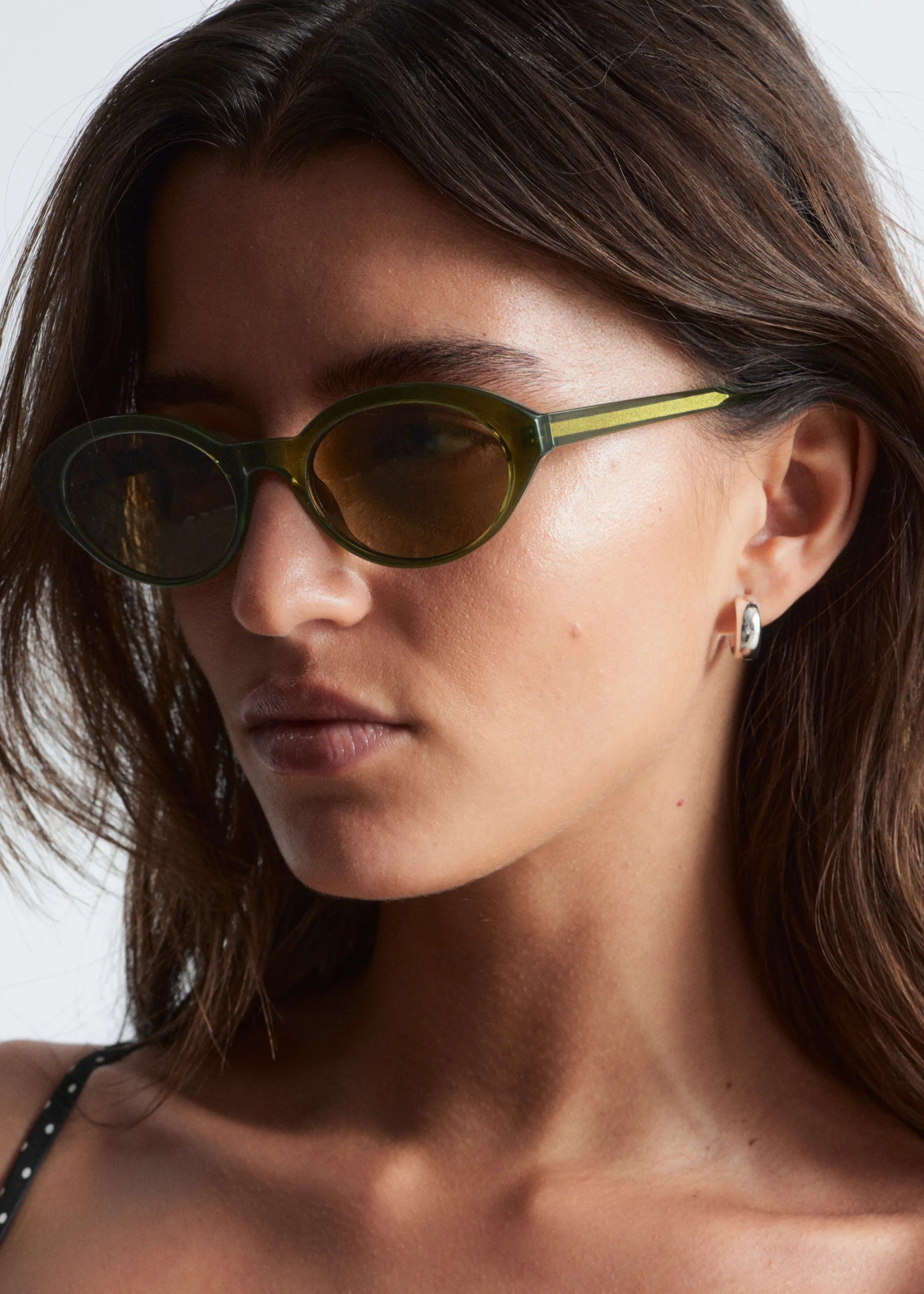 Lunettes de soleil à monture ovale - Vert