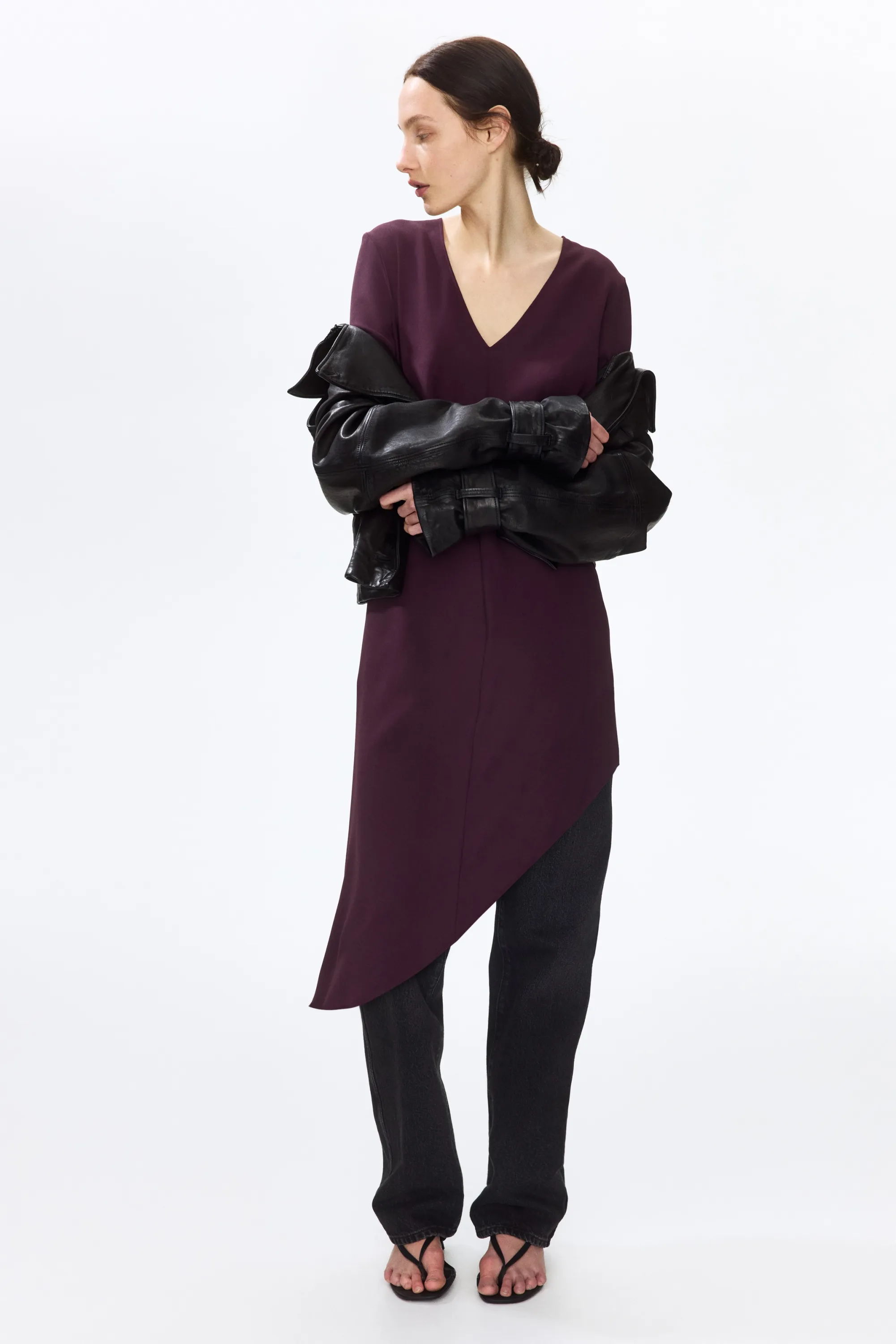 Robe asymétrique - Violet prune