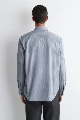 CHEMISE RAYÉE DÉCONTRACTÉE - BLEU / RAYÉ — photo 5