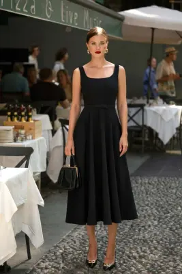 Aura Midi Dress - Black — photo 2