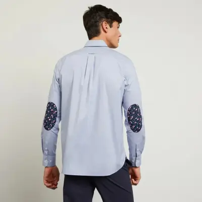 EDEN PARK CHEMISE COTON HABILLEE Bleu — photo 3