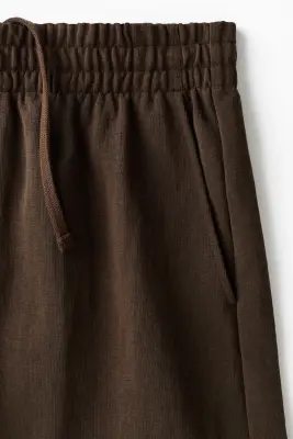 Short Relaxed Fit en interlock - Vert kaki foncé — photo 5