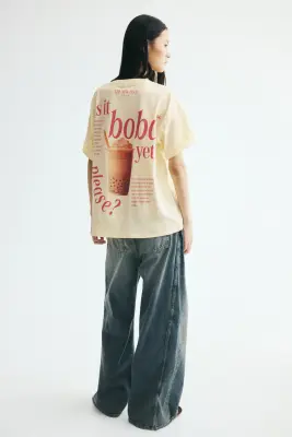 T-shirt oversize imprimé - Jaune pâle/The New Issue — photo 3