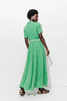 Longue robe-chemise rayée — photo 4