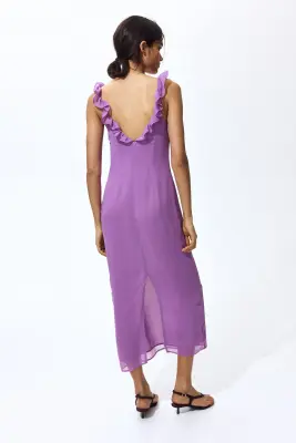 Robe volantée à effet froissé - Violet — photo 2