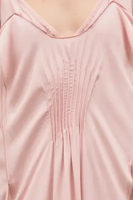Robe épaules dénudées à effet superposé - Rose ancien clair — photo 1