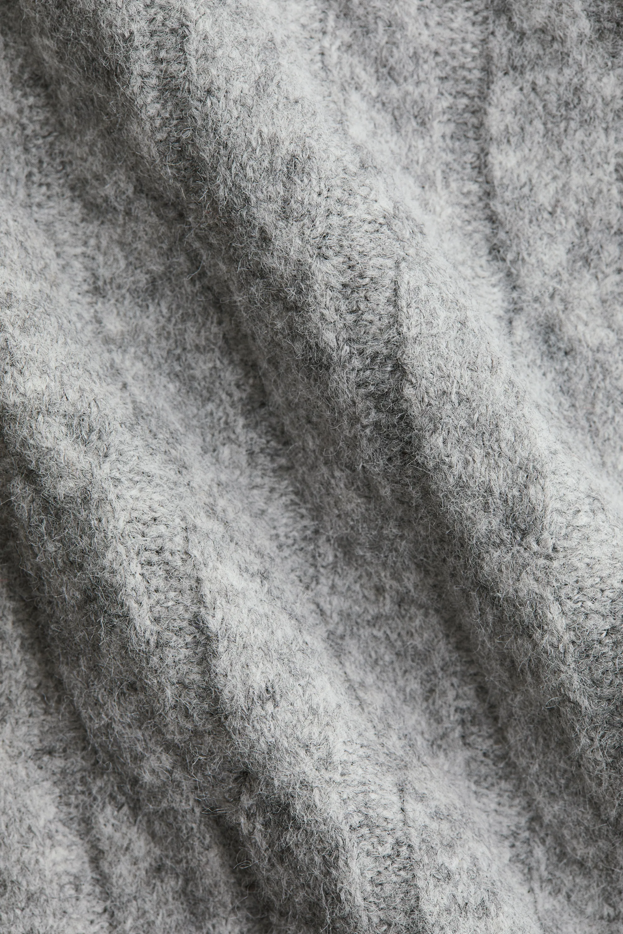 Pull en maille torsadée - Gris clair chiné