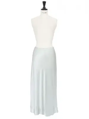 Jupe midi en soie vert d'eau Prix boutique 370€ Taille XS