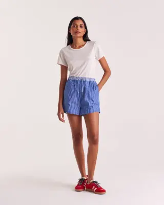 Short Lelio rayures bleu patchwork — photo 4