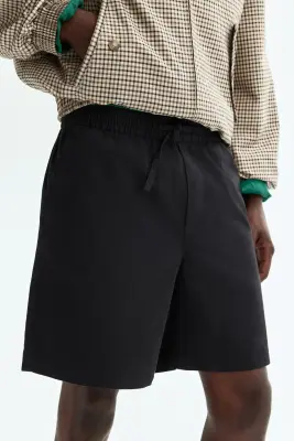 Short Relaxed Fit en coton - Noir — photo 2
