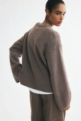 Pull en cachemire mélangé - Taupe foncé — photo 4