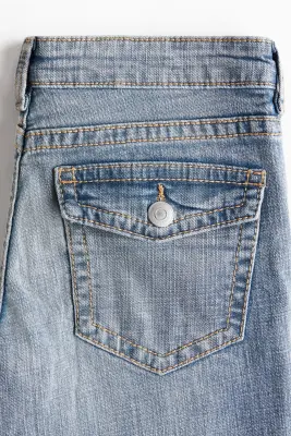 Flared Low Jeans - Bleu denim délavé — photo 5