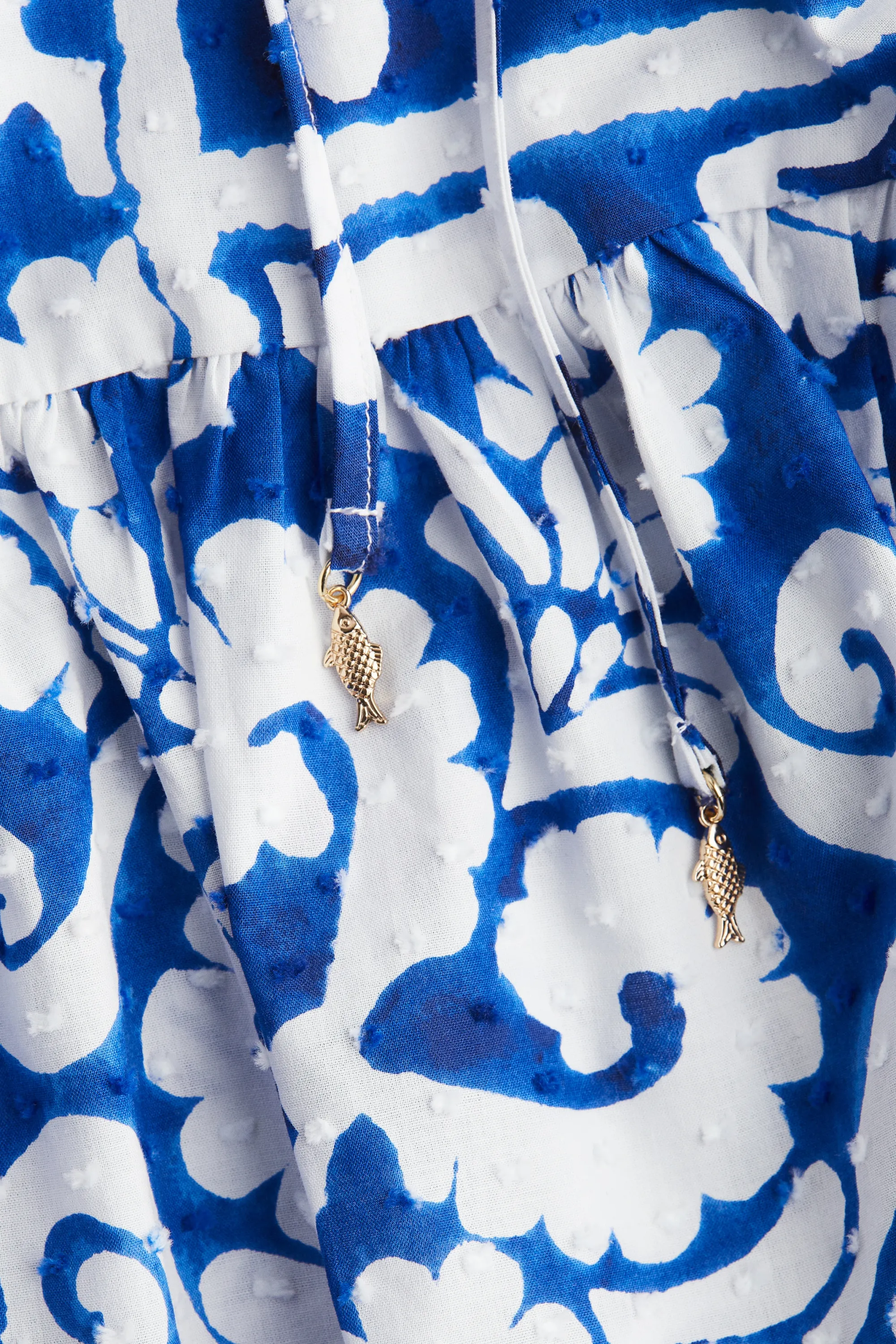 Robe en plumetis - Bleu vif/motif
