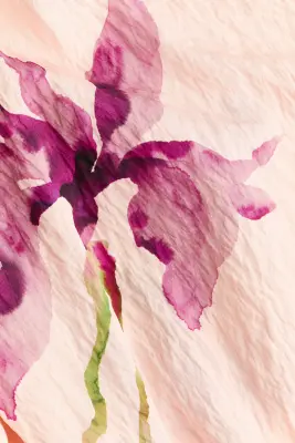 Robe asymétrique à panneau drapé - Rose clair/fleuri — photo 4