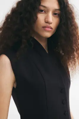 Robe portefeuille avec jupe évasée - Noir — photo 2