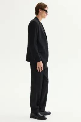Veste Slim Fit en laine mélangée - Noir — photo 3