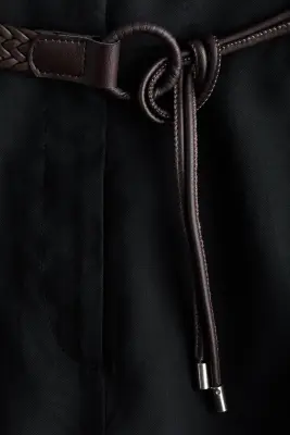 Pantalon barrel avec ceinture - Noir — photo 3