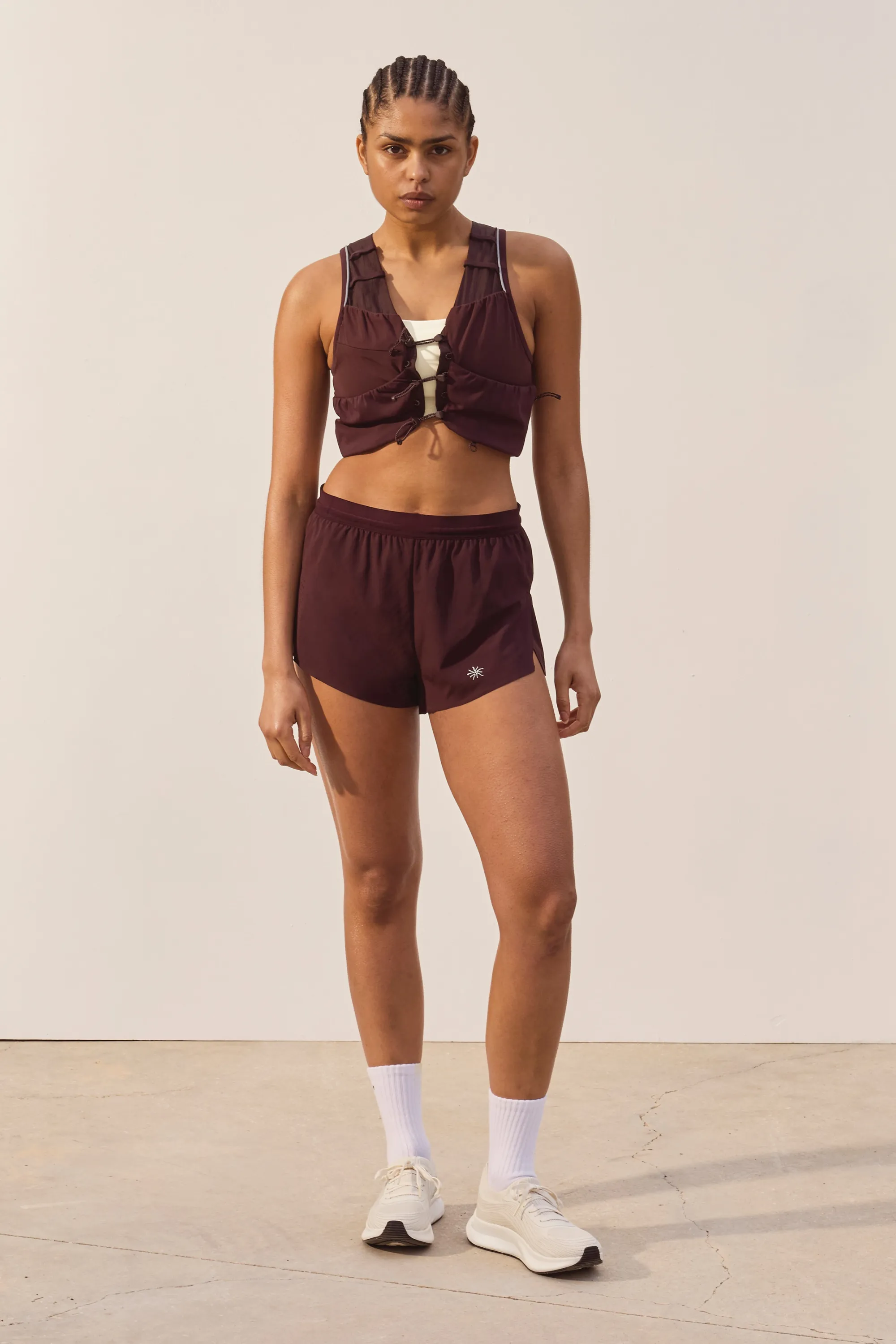 Short de running court - Prune foncé/soleil