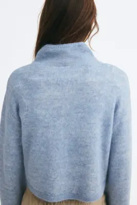 Pull à col cheminée - Bleu ancien clair — photo 3