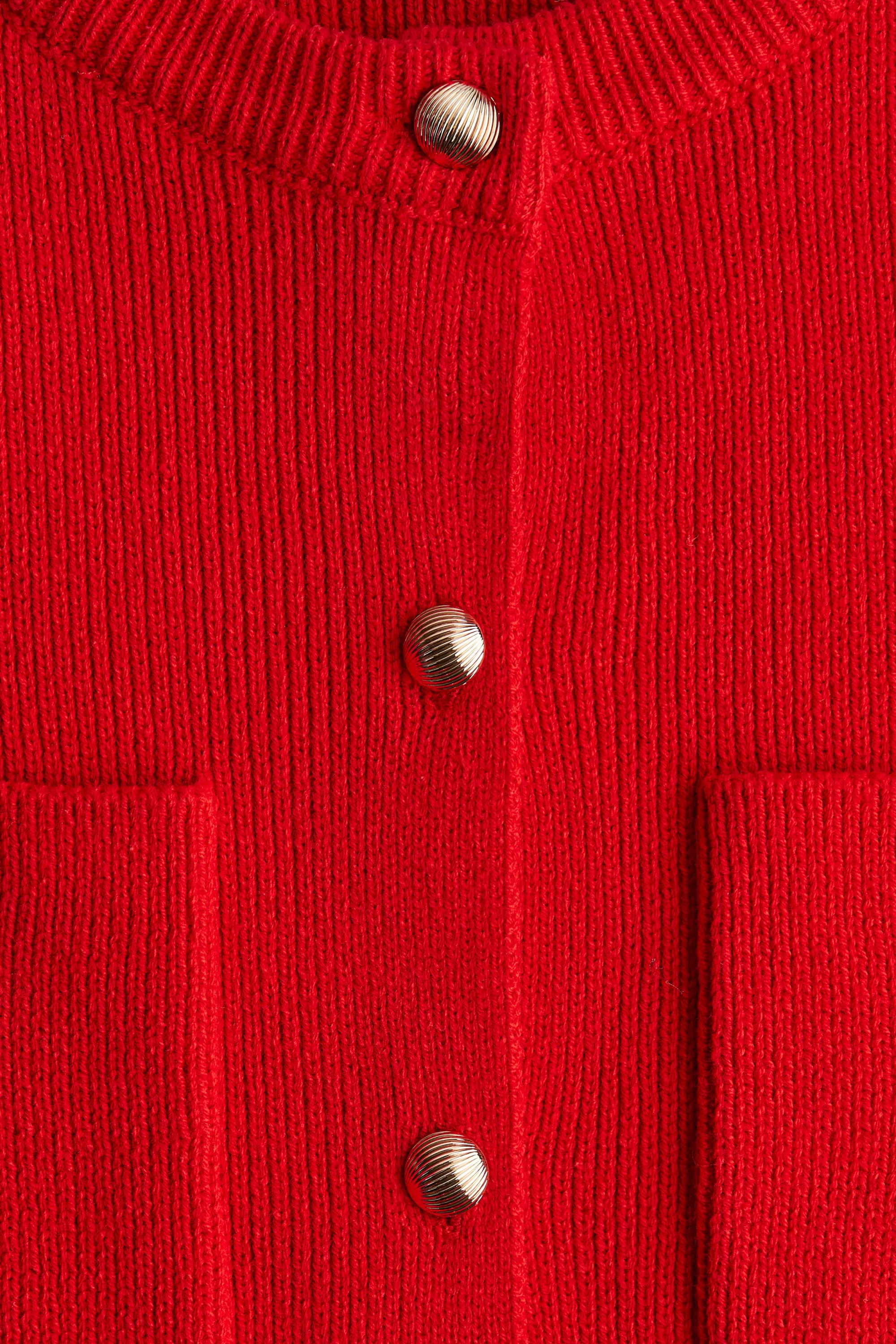 Robe en maille côtelée - Rouge