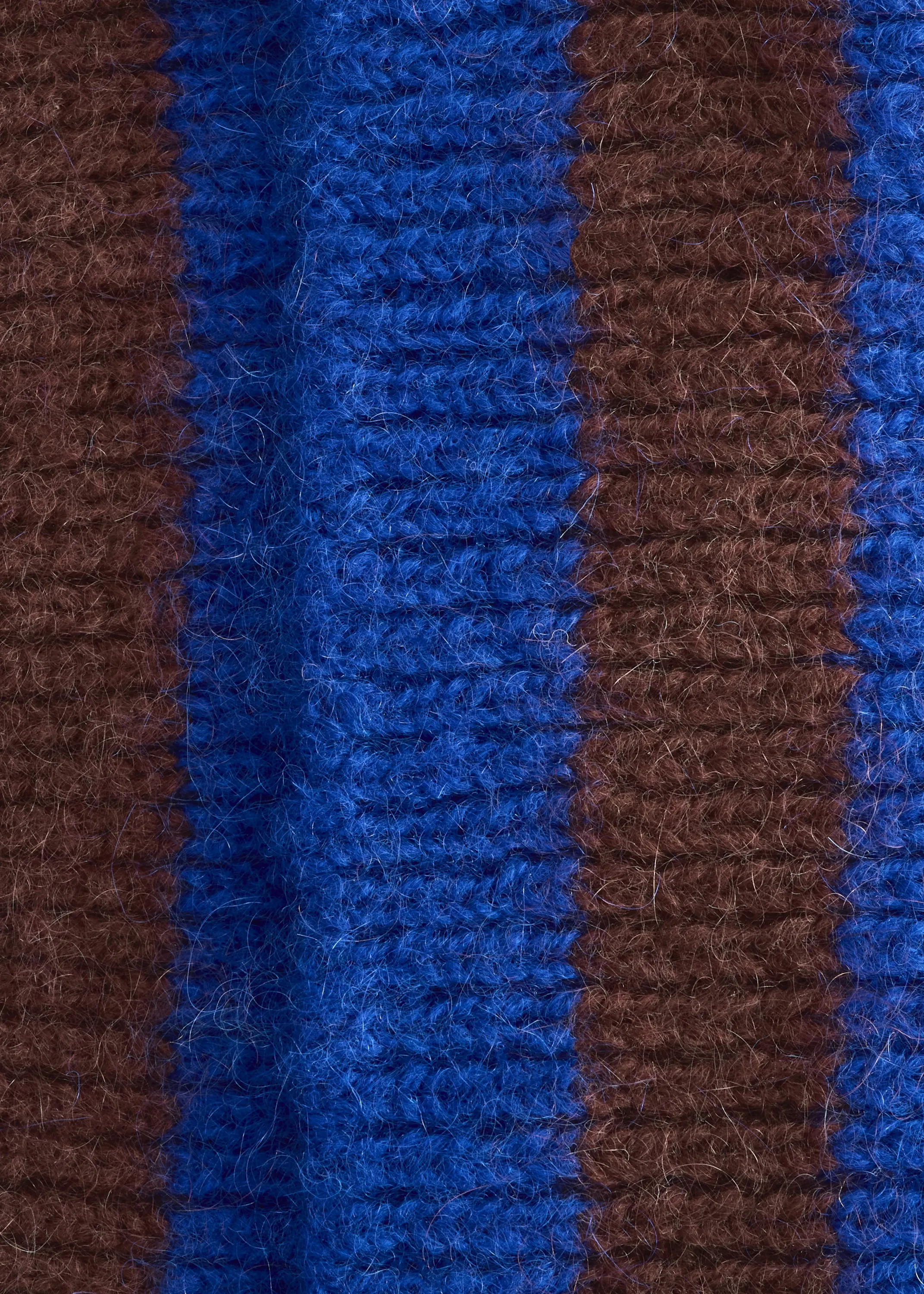 Bonnet en laine mélangée - Bleu / Marron