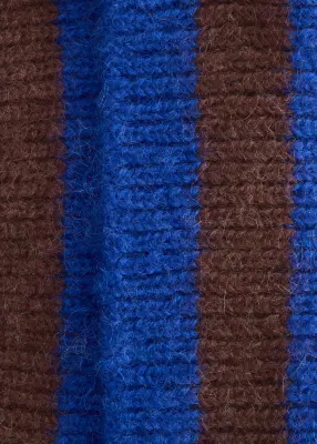 Bonnet en laine mélangée - Bleu / Marron — photo 1