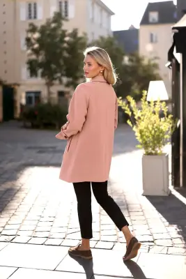 Francine Short Trench Coat - Nude pink — photo 5