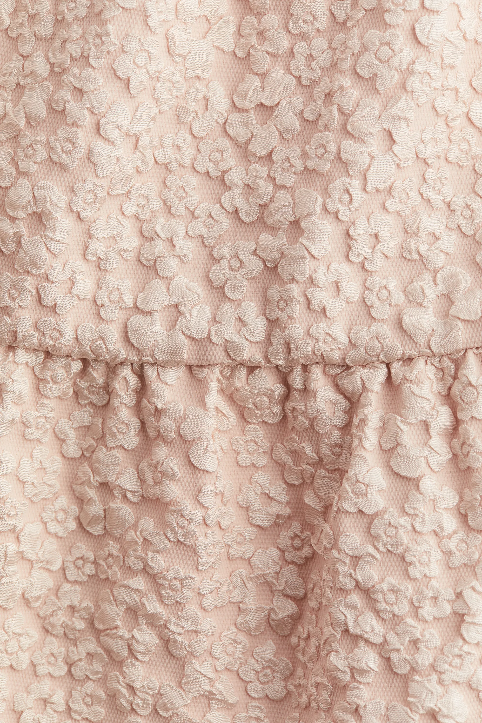 Robe à étages en tissu jacquard - Rose ancien clair