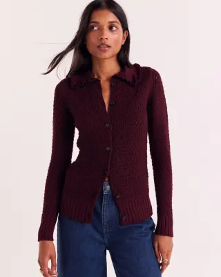 Cardigan Héloise bordeaux