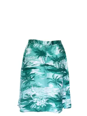 Jupe midi imprimé tropical feuilles de palmier vert et blanc Taille 38 — photo 5