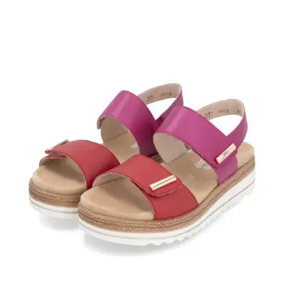 Sandales Remonte D0Q59-31 Rouge Rose - Lacets Velcro Grande Pointure Femme — photo 3