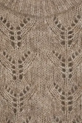 Pull oversize à manches ballon, mélange de mohair - Taupe cendré — photo 4