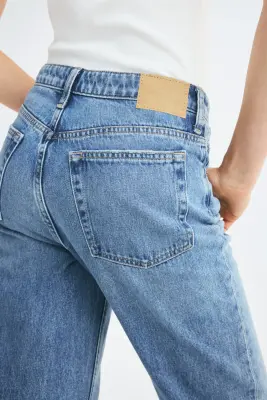 Straight High Waist Jeans - Bleu denim — photo 3