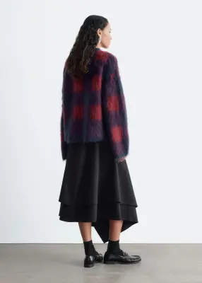 Pull en mohair mélangé - Rouge/Bleu — photo 5