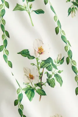Robe en coton avec jupe évasée - Ivoire/fleuri — photo 4