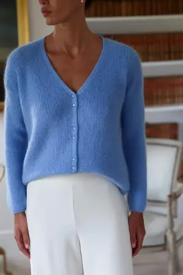 Serena Mohair Sweater - Blue — photo 3