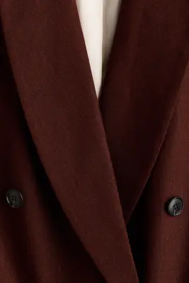 Blazer en lin mélangé - Brun rouille foncé — photo 4