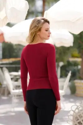 Dylan Knit Top - Red — photo 6